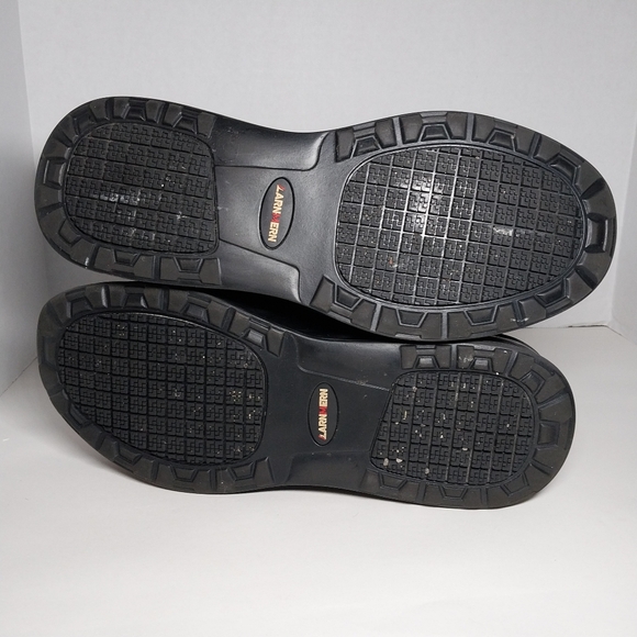 Larnmern Slip On Womens Sz 9 Mens Sz 7.5 Work Shoes non slip Black Zip Closure - Picture 14 of 16